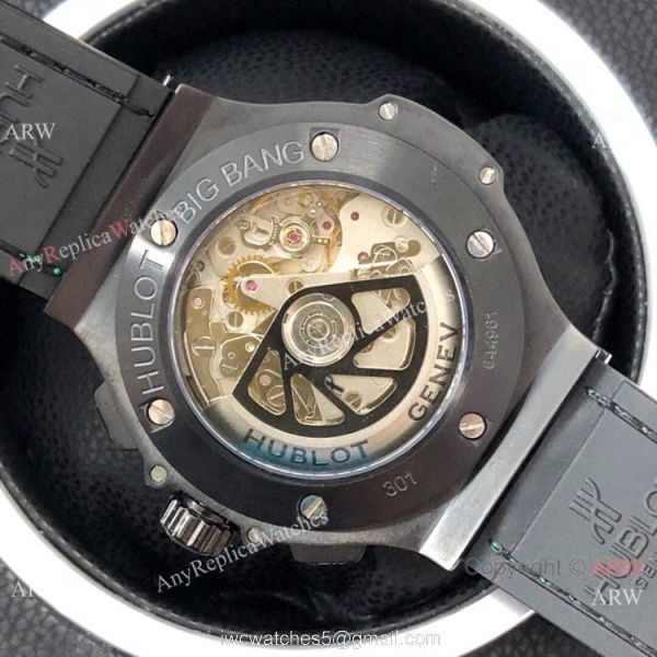 Swiss 7750 Hublot Big Bang Ice Bang Replica Watch Green Diamond Bezel 4