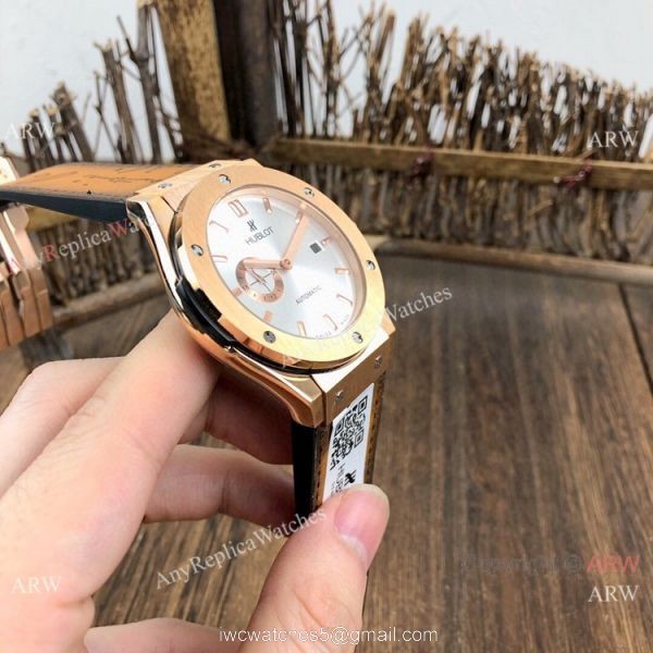 Fake Hublot Classic Fusion Black Dial Rose Gold Watches 42mm 4
