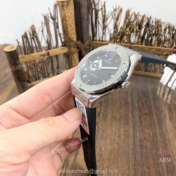 Fake Hublot Classic Fusion SS Black Dial Watches 42mm 4