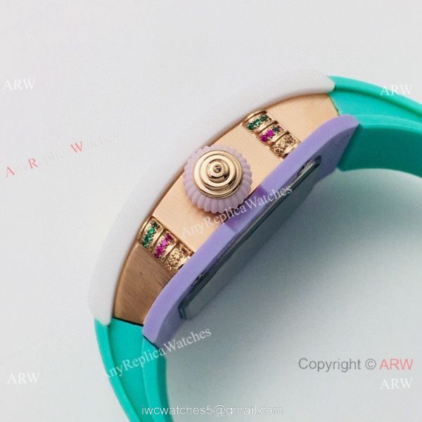 VS Factory Richard Mille AAA RM 07-03 Marshmallow BonBon Watch Green Rubber Strap 4