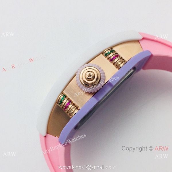 VSF Richard Mille AAA RM 07-03 Marshmallow BonBon Watch Pink Rubber Strap 4