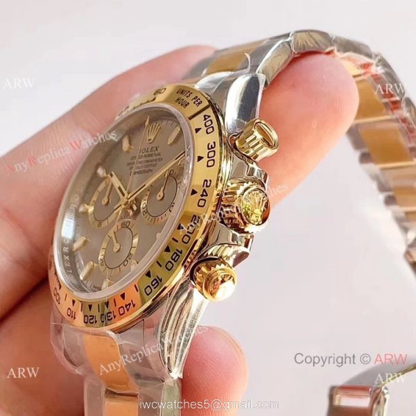 1:1 Best Edition Replica Rolex Daytona Gray Dial Two Tone Watch Noob Factory 4130 4