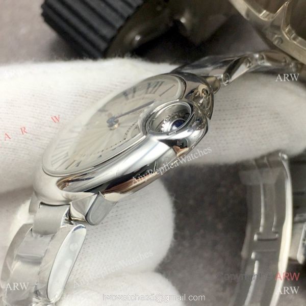 Replica Cartier Ballon Bleu De 33mm Ss Silver Dial Watch V6 Factory Swiss Quartz 4