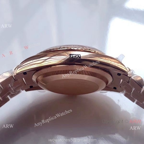 Swiss Grade 1 Fake Rolex Presidential DayDate Rose Gold Brown Dial Watch EWF Swiss 3255 4