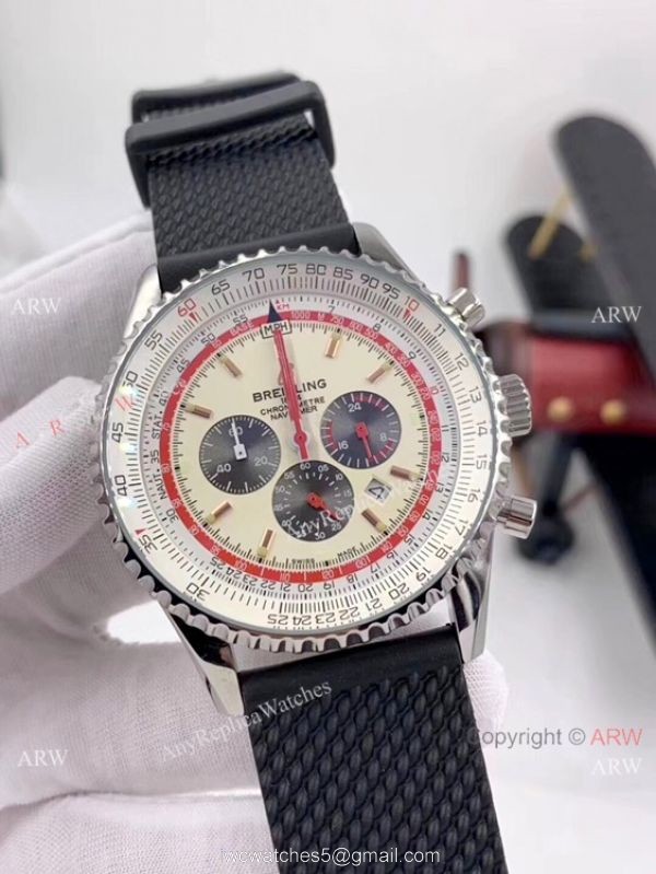 Replica Breitling Navitimer B01 TWA Stainless Steel Cream Dial Watch -2020 New 4