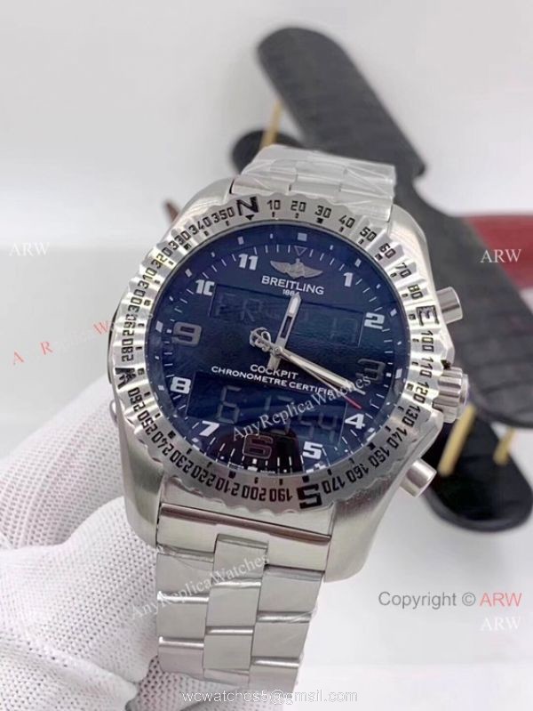 New Replica Breitling Cockpit B50 Watches Stainless Steel Blue Hands 4