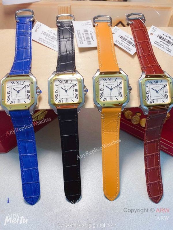 New Replica Cartier Santos 2-Tone 38mm Watch Automatic Movement 4