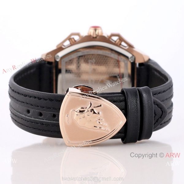 New Copy Lamborghini Spyder 9004 Rose Gold Chrono Watch 4