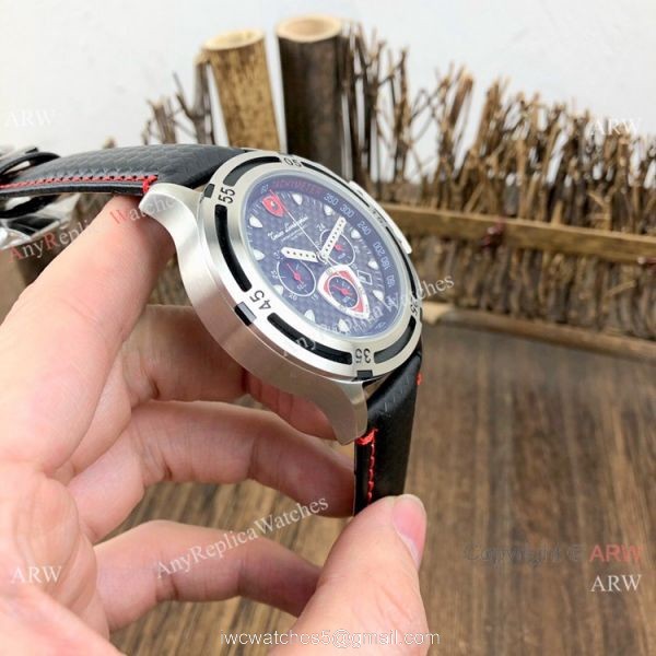 Replica Lamborghini Wheels 2990-2 Red Bezel Men Chronograph Watch 4