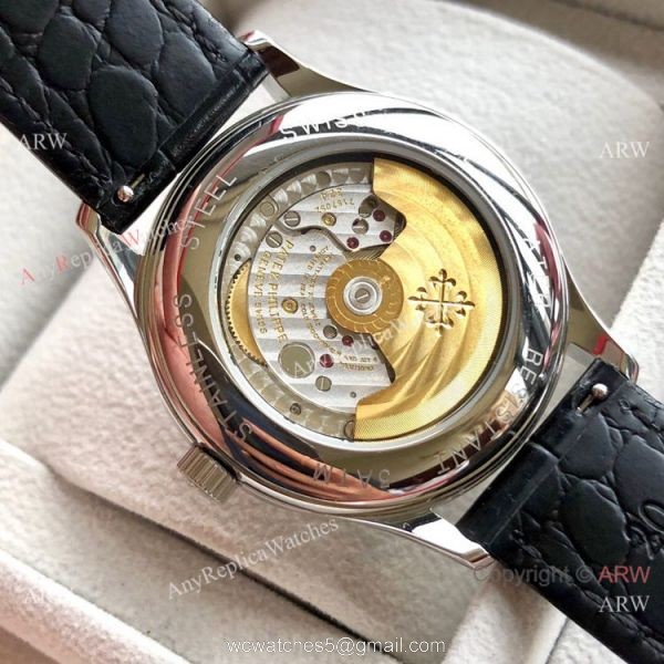 Swiss Replica Patek Philippe Base 1000 SS White Dial Watches 4
