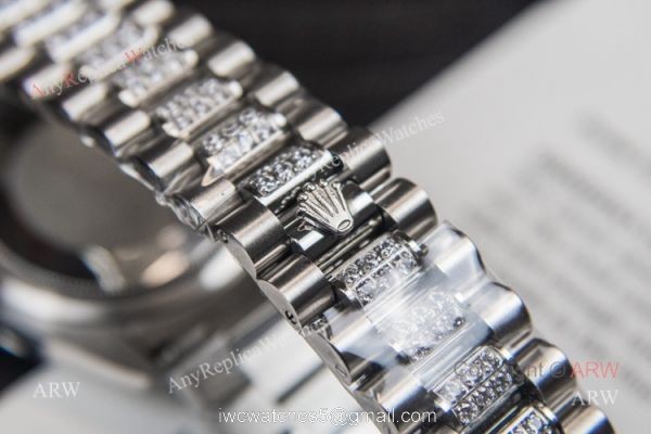 Iced Out Rolex Oyster Perpetual Day Date Fake Watches Swiss 2836-2 4