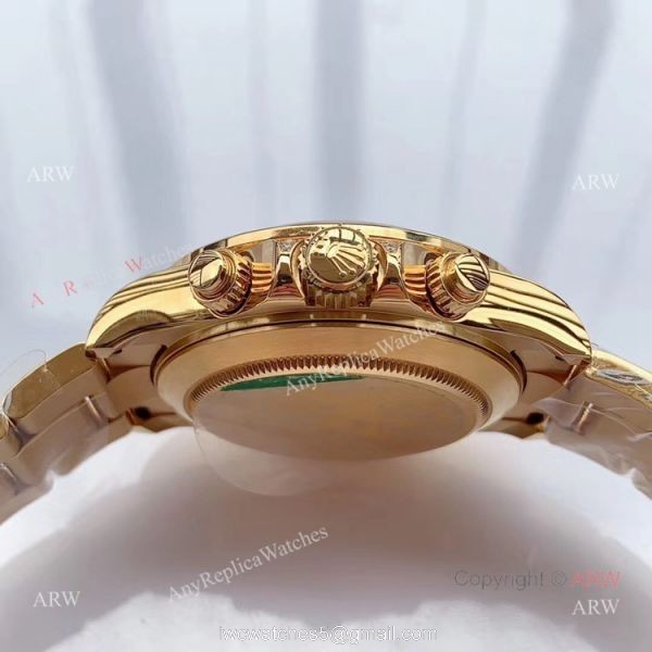 JH Factroy New Gold Rolex Daytona Rainbow Diamonds Watch Replica Swiss Cal 4130 4