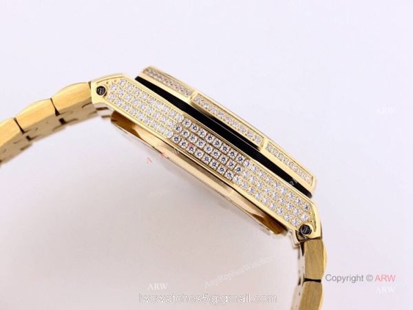 Best Replica Audemars Piguet Ice Royal Oak White Dial Yellow Gold AP Watch 4