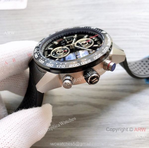 Best Quality Copy Tag Heuer Carrera Heuer 01 Watch Silver and Black 4