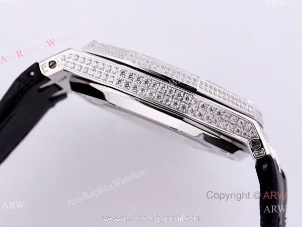 Swiss Replica Audemars Piguet Royal Oak Diamonds With Arabic Dial Automatic Watch For Men 4