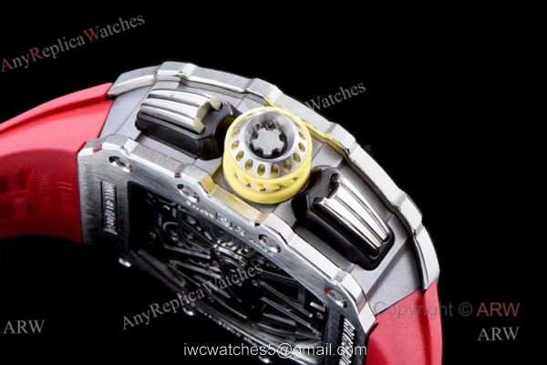 Swiss Replica KV Richard Mille RM 11-03 Red Rubber Band Flyback Chronograph Watch 4