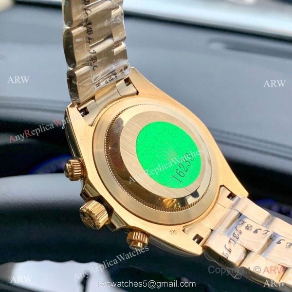 Fake Rolex Cosmograph Daytona Green Yellow Gold Watch 43mm 4