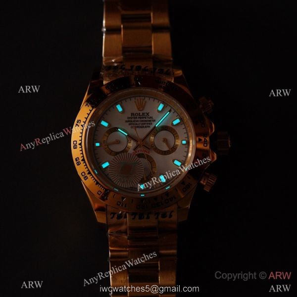 Swiss Quality Daytona Rolex Copy Watch Ceramic Bezel Yellow Gold 40mm 4
