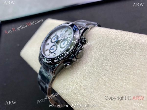 New! Swiss Grade Rolex Blaken Daytona 904L Black Steel A7750 Watch 40mm 4