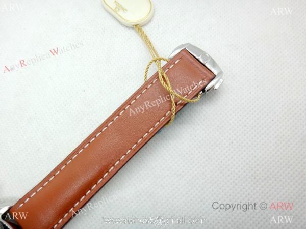 Omega Speedmaster Citizen 8215 Watch Brown Leather Strap 40mm 4