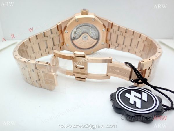 ZF Factory Audemars Piguet Royal Oak 9015 Black Dial Rose Gold Watch 41mm 4