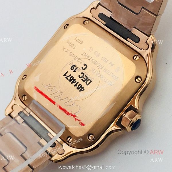 BV Factory 1:1 Cartier Santos De Cartier Watch Copy Rose Gold Diamond Ladies 4