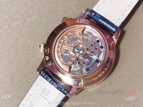 New Replica Jaeger-Lecoultre Rendez-Vous Moon Serenity Rose Gold Blue Dial Diamond Watch 36mm 4