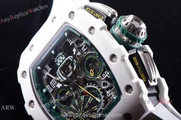 KV Factory Knockoff Richard Mille RM011-03 White Ceramic Automatic Watch 4
