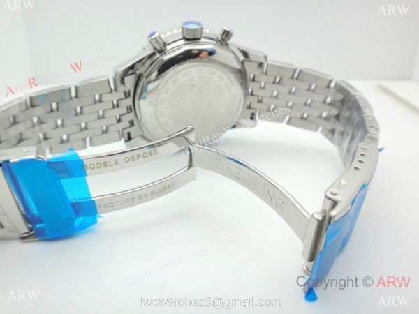 Breitling Navitimer 46MM Watch Stainless Steel Blue Chronograph Dial 4