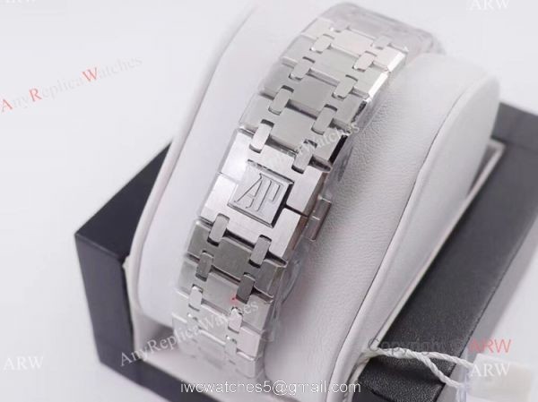 OM Factory New Upgraded Swiss Knockoff Audemars Piguet Royal Oak Silver Dial Mens Watch 4