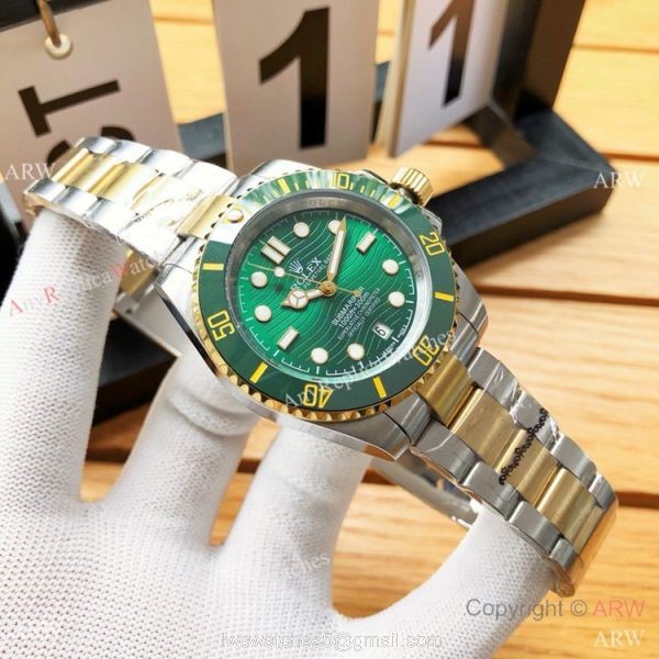 Rolex Submariner Date Copy Watches Two Tone Black Ceramic Bezel 40mm 4