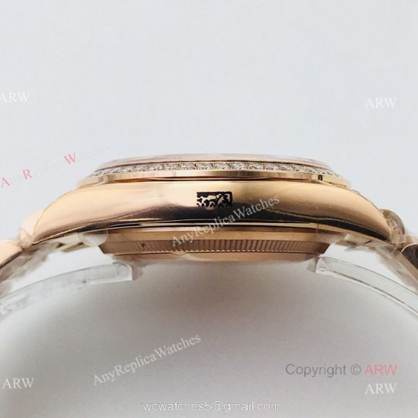 (EWF ) Swiss Replica Rolex Day-Date President Watch Rolex Day Date Chocolate Diamond Watch 4