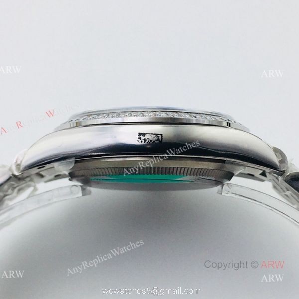 (EWF ) Rolex Day Date President Replica Watch Ss Silver Dial Diamond Bezel 36mm 4