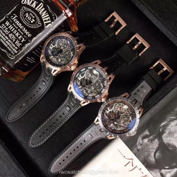 Roger Dubuis Excalibur Spider Rose Gold Plated Titanium Watch AAA Replica 4