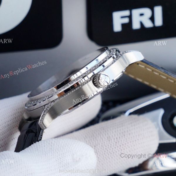 Swiss Grade Replica Piaget Diamond Watch Piaget Black Tie Diamond Watch 42mm 4