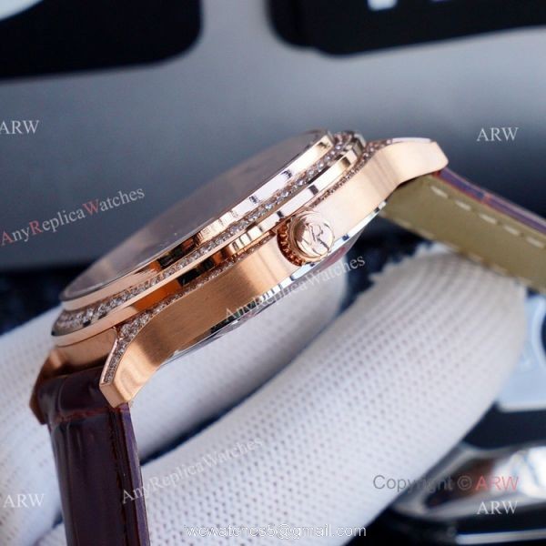Swiss Grade Replica Piaget Black Tie Rose Gold Diamond Mens Automatic Watches 4