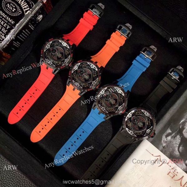 Copy Roger Dubuis Excalibur Quatuor All Black Automatic Watches 4