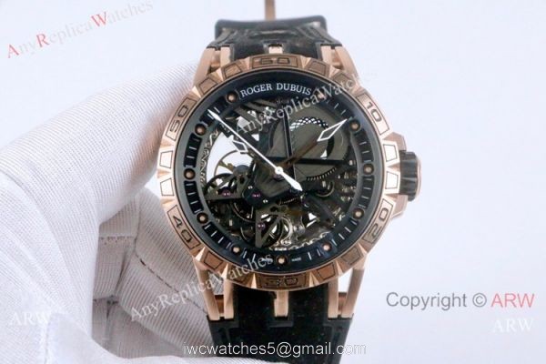High Quality Roger Dubuis Excalibur Aventador S Rose Gold Watches 46mm 4