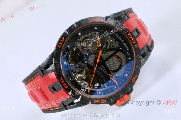 AAA Replica Roger Dubuis Excalibur Aventador S Black and Red Watches 46mm 4