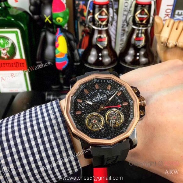 Replica Corum Admirals Cup Double Flying Tourbillon Black Dial Corum Watch 4