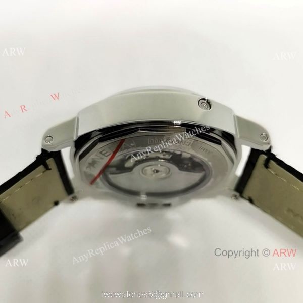 Fake Officine Luminor Power Reserve Watch White Dial Black Leather Band 4