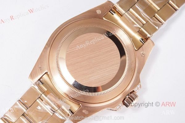 Best Replica Rolex GMT Master ii Full Diamond Rose Gold Watch 40mm 4