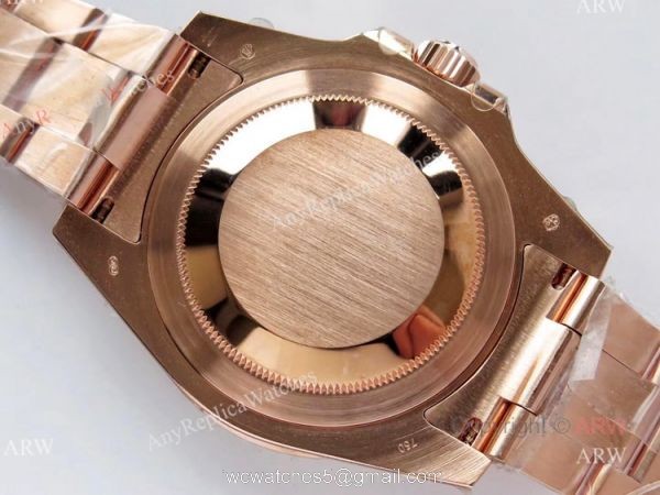 VR Factory Max Version Rolex GMT Root Beer Real 18k Rose Gold Swiss Replica Watch 4