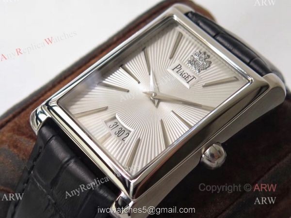 Best Replica Piaget Emperador Silver Dial Stainless Steel Mens Watch 4
