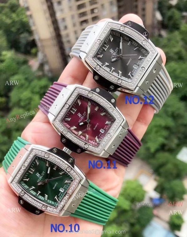 Copy Hublot Spirit of Big Bang Womens Watches Stainless Steel Diamond Case 4