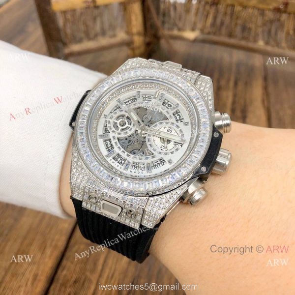 Top Replica Hublot Big Bang Unico Sapphire Full Diamond Watch 45mm 4