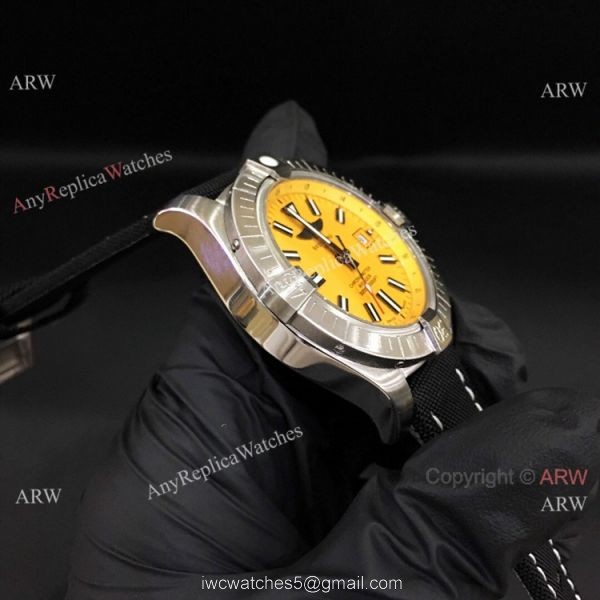 Breitling Avenger II Seawolf Watch Stianless Steel and Yellow Face 4
