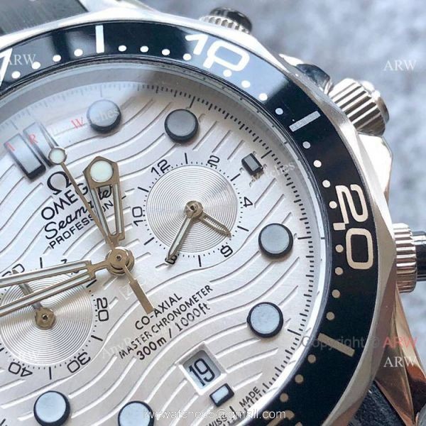 Best Quality Omega Seamaster 300m Chronograph Watches Ss White Dial 4