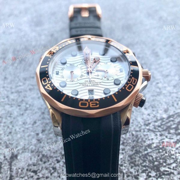 Omega Seamaster 300M Chronograph 2-Tone Rose Gold Omega Clone Watch 4