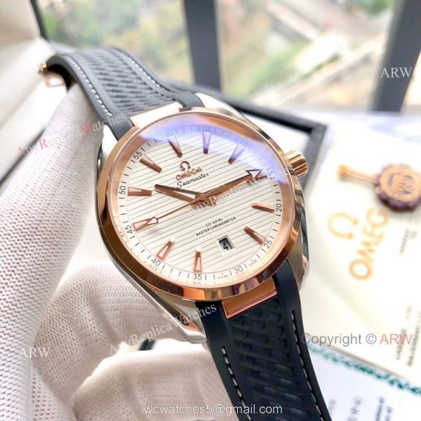 Copy Omega Seamaster Aqua Terra 150M Watches 41mm Rose Gold 4